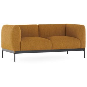 KARTELL canapé à 2 places ASIA (Moutarde - Tissu Bouclé New et acier p...