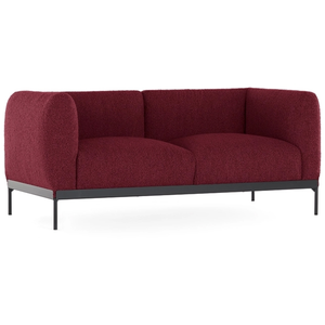 KARTELL canapé à 2 places ASIA (Burgundy - Tissu Bouclé New et acier p...