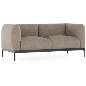 KARTELL canapé à 2 places ASIA (Beige - Tissu Bouclé New et acier pein...