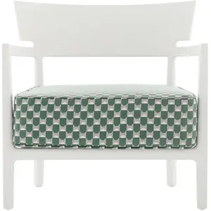 Kartell - Fauteuil rembourré Cara - Vert - Tissu Liberty - Designer Ph... pas cher