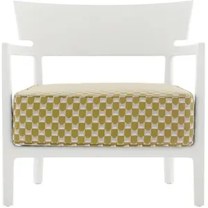 Kartell - Fauteuil rembourré Cara - Jaune - Tissu Liberty - Designer P... pas cher