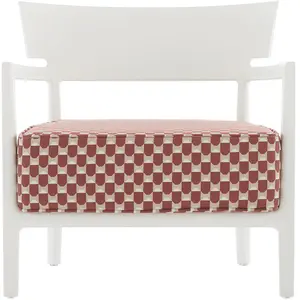 Kartell - Fauteuil rembourré Cara - Rouge - Tissu Liberty - Designer P... pas cher