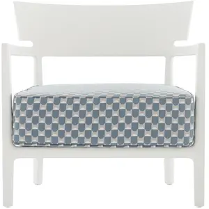 Kartell - Fauteuil rembourré Cara - Bleu - Tissu Liberty - Designer Ph... pas cher