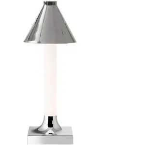 Lampe de table à batterie Goodnight avec diffuseur - chrome Kartell pas cher