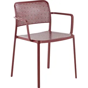 Kartell - Fauteuil de repas empilable Audrey - Rouge - Aluminium peint... pas cher