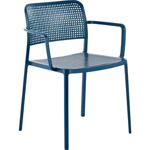 Kartell - Fauteuil de repas empilable Audrey - Bleu - Aluminium peint ... pas cher