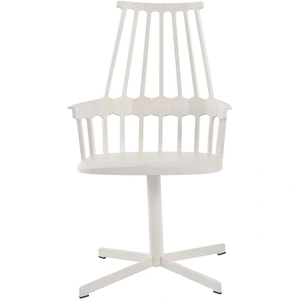 KARTELL fauteuil pivotant COMBACK (Blanc - Technopolymère thermoplastique - Acier laqué) pas cher