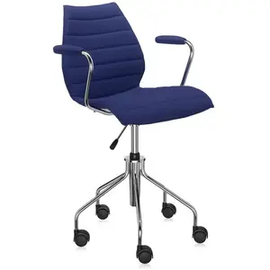 Chaise rotative avec accoudoirs Maui Soft - Trevira bleu Kartell