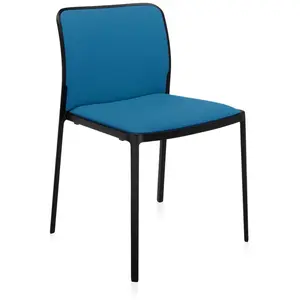 KARTELL set de 2 chaises AUDREY SOFT tissé TREVIRA (Structure peinte en noir/ Revêtement ottanio - aluminium / tissu Trevira)