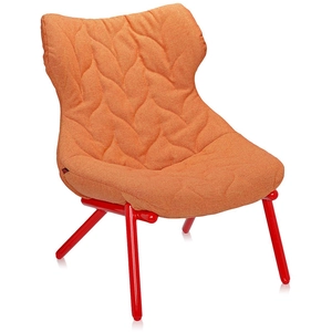 KARTELL fauteuil FOLIAGE (Revêtement orange - pieds rouges - siège en ...