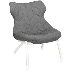 KARTELL fauteuil FOLIAGE (Revêtement gris - pieds blancs - siège en ti...