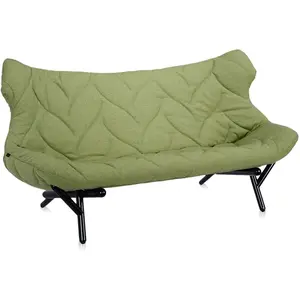 KARTELL canapé FOLIAGE (Revêtement vert - pieds noirs - siège en tissu...