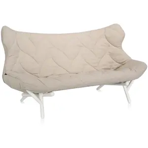 KARTELL canapé FOLIAGE (Rivestimento beige - pieds blancs - siège en t...