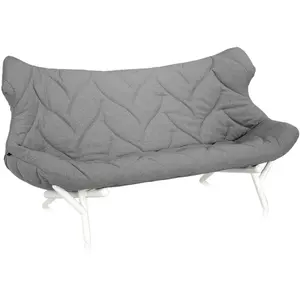 KARTELL canapé FOLIAGE (Revêtement gris - pieds blancs - siège en tiss...
