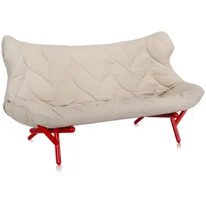 KARTELL canapé FOLIAGE (Rivestimento beige - pieds rouges - siège en t...