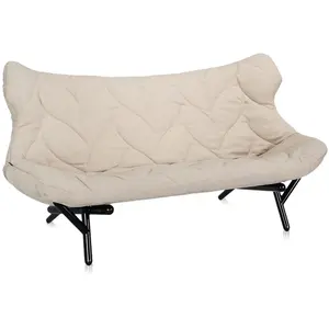 KARTELL canapé FOLIAGE (Rivestimento beige - pieds noirs - siège en ti...