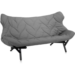 KARTELL canapé FOLIAGE (Revêtement gris - pieds noirs - siège en tissu...