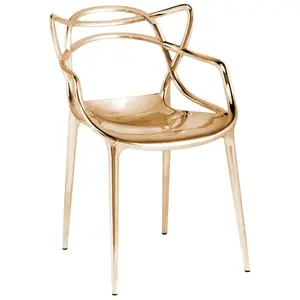 Comparateur de prix : Chaise avec accoudoirs dorée Masters - Kartell