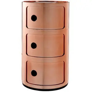 Table de chevet Componibili cuivré 3 tiroirs - Kartell pas cher