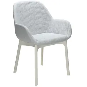 Kartell Fauteuil Clap Melange (Base Blanche, Siège Gris - Tissu Et Tec... pas cher
