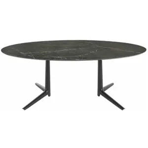 Table à manger ovale effet marbre noir 192x118 Multiplo - KartellVendu parmyareadesign