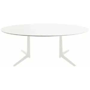 Table à manger ovale blanche 192x118 Multiplo - Kartell