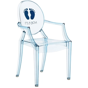 Kartell Lou Ghost Chaise, Plastique, Orme Bleue, 2,7 x 37 x 63 cm
