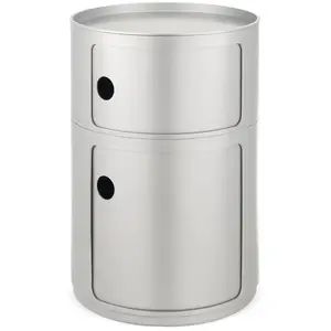 KARTELL table de chevet ronde COMPONIBILI SILVER