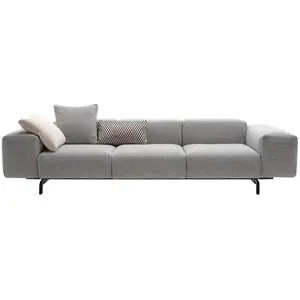 KARTELL canapé à 3 places LARGO (Noir - Tissu Pied de Poule et acier v...