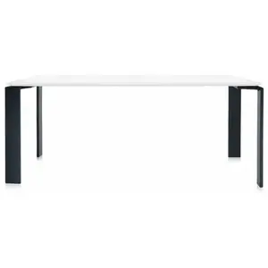 Table à manger noir et blanc 190x79 Four tavolo - Kartell pas cher