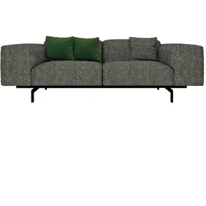 KARTELL canapé à 2 places LARGO (Gris foncé - Tissu Gubbio et acier pe...Vendu parmyareadesign