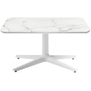 KARTELL table basse MULTIPLO LOW avec plateau carré (Blanc - Aluminium...