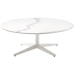 KARTELL table basse MULTIPLO LOW avec plateau rond Ø 118 cm (Blanc - A...