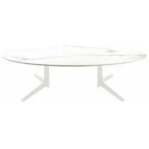 Table basse ovale effet marbre blanc 192x118 Multiplo - Kartell
