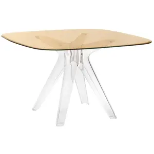 KARTELL table SIR GIO avec plateau carré (Bronze / Transparent - Base ...