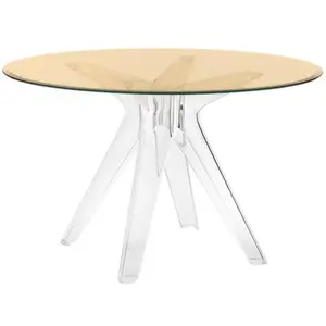 KARTELL table SIR GIO avec plateau rond (Bronze / Transparent - Base e...