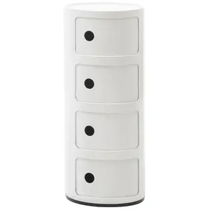 Comparateur de prix : Kartell commode componibili, conteneur 4 éléments, blanc, base ronde