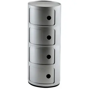 Comparateur de prix : Kartell Table De Chevet Componibili À Quatre Éléments (Silver - Abs)