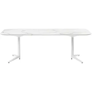 Table à manger effet marbre blanc 237x100 Multiplo - Kartell