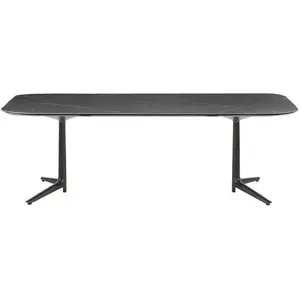 Table à manger effet marbre noir 180x90 Multiplo - Kartell