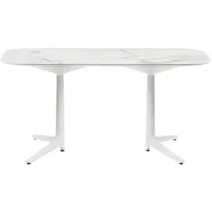 KARTELL table MULTIPLO XL avec plateau rectangulaire 158x90 cm (Blanc ...