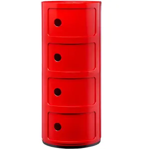 Comparateur de prix : Kartell Table De Chevet Componibili À Quatre Éléments (Rouge - Abs)
