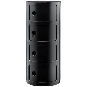 Comparateur de prix : Kartell Table De Chevet Componibili À Quatre Éléments (Noir - Abs)