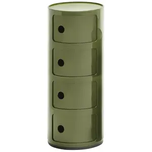 Comparateur de prix : Kartell Table De Chevet Componibili À Quatre Éléments (Vert - Abs)