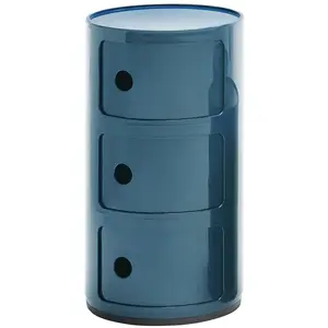Kartell Componibili, Conteneur 3 éléments, Bleu, Base ronde pas cher