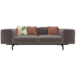 KARTELL canapé à 2 places LARGO VELLUTO (Gris tourterelle - Velours et... pas cher