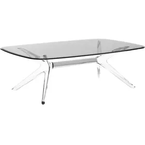 KARTELL table basse BLAST avec plateau rectangulaire (Plateau fumé, st...