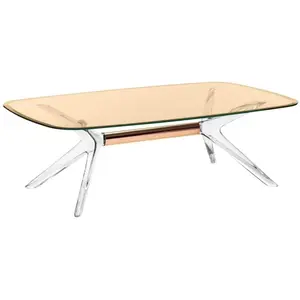 KARTELL table basse BLAST avec plateau rectangulaire (Plateau bronze, ...
