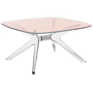 KARTELL table basse BLAST avec plateau carré (Plateau rose, structure ...