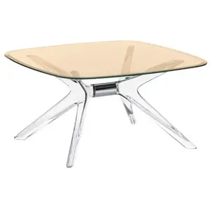 KARTELL table basse BLAST avec plateau carré (Plateau bronze, structur...